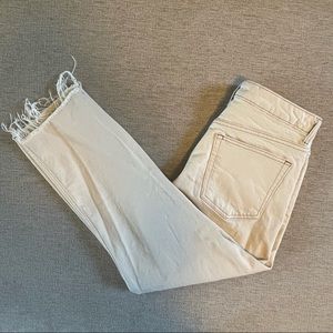 Topshop Ivory Cropped Jeans